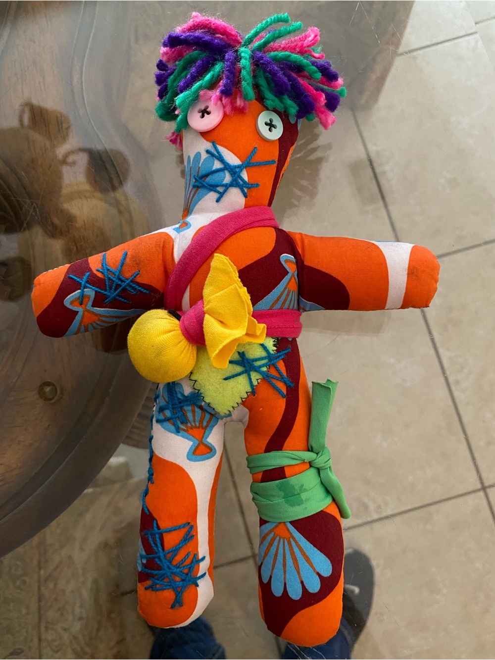 Dammit Doll, Colorful Orange Patterned